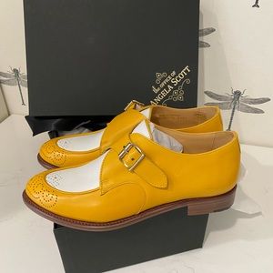 The Office of Angela Scott, Mr. Georgie Monkstrap loafers, NWT, 37.5, yellow